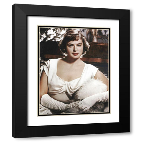 Ingrid Bergman Black Modern Wood Framed Art Print with Double Matting by Hollywood Photo Archive