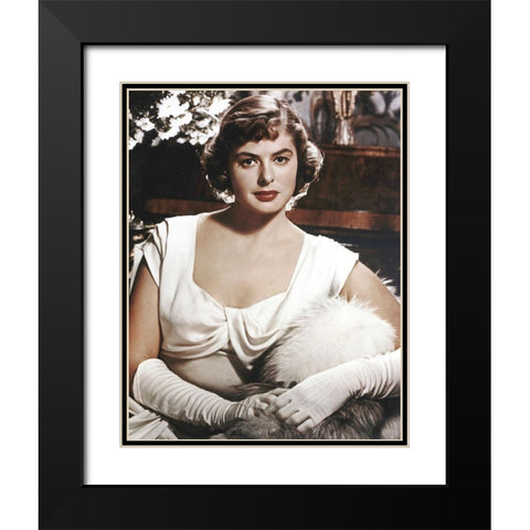 Ingrid Bergman Black Modern Wood Framed Art Print with Double Matting by Hollywood Photo Archive