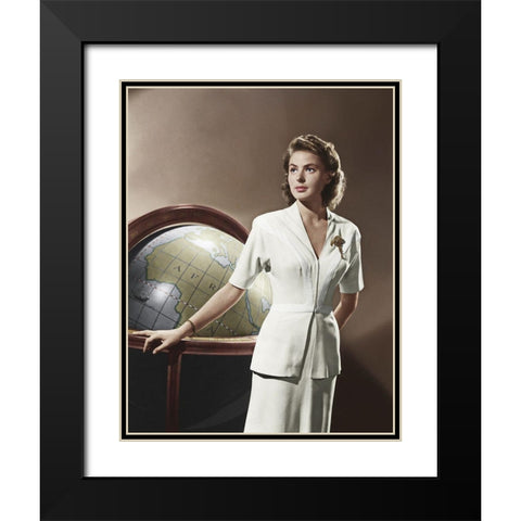 Ingrid Bergman - Casablanca Black Modern Wood Framed Art Print with Double Matting by Hollywood Photo Archive