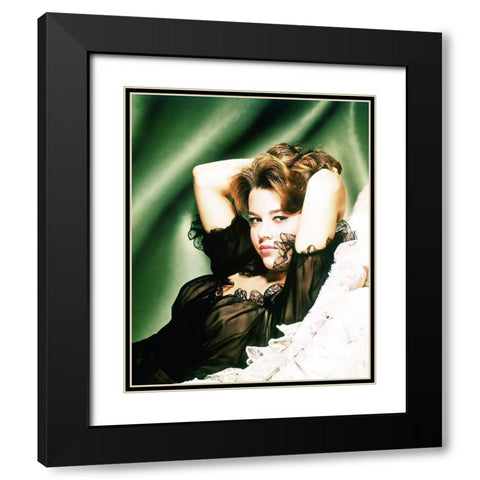 Jane Fonda Black Modern Wood Framed Art Print with Double Matting by Hollywood Photo Archive