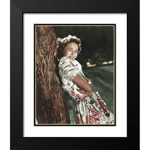 Jane Powell Black Modern Wood Framed Art Print with Double Matting by Hollywood Photo Archive