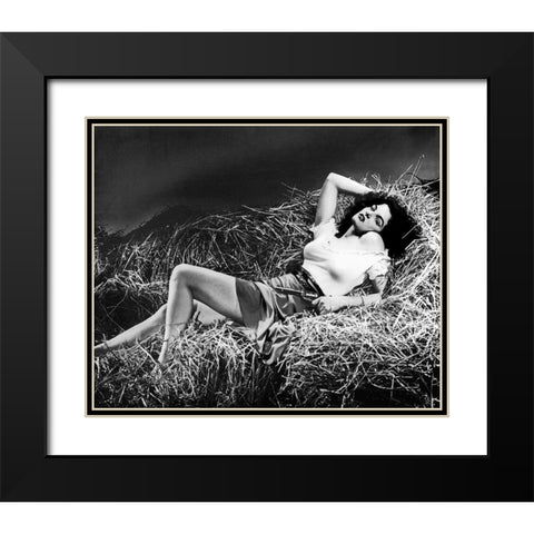 Jane Russell - The Outlaw Black Modern Wood Framed Art Print with Double Matting by Hollywood Photo Archive