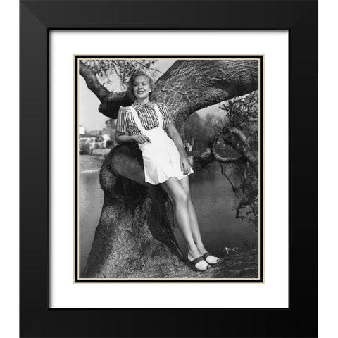 Jane Wyman Black Modern Wood Framed Art Print with Double Matting by Hollywood Photo Archive