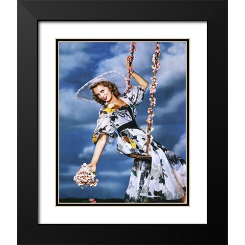 Janet Leigh Black Modern Wood Framed Art Print with Double Matting by Hollywood Photo Archive