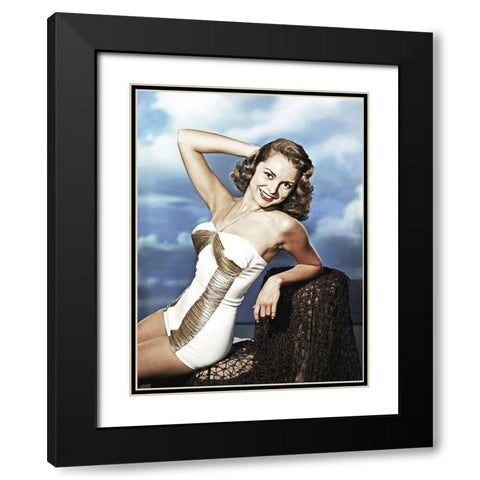 Janet Leigh Black Modern Wood Framed Art Print with Double Matting by Hollywood Photo Archive