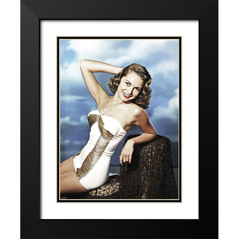 Janet Leigh Black Modern Wood Framed Art Print with Double Matting by Hollywood Photo Archive