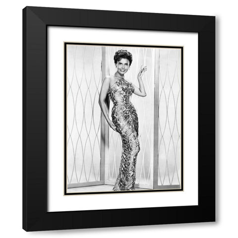 Lena Horne Black Modern Wood Framed Art Print with Double Matting by Hollywood Photo Archive