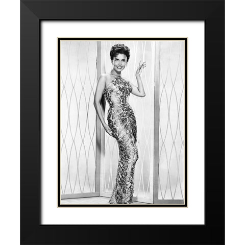Lena Horne Black Modern Wood Framed Art Print with Double Matting by Hollywood Photo Archive