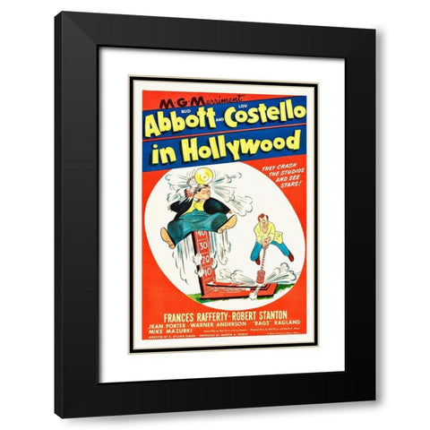 Abbott and Costello - In Hollywood Black Modern Wood Framed Art Print with Double Matting by Hollywood Photo Archive