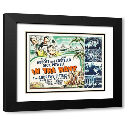Abbott and Costello - In The Navy Black Modern Wood Framed Art Print with Double Matting by Hollywood Photo Archive