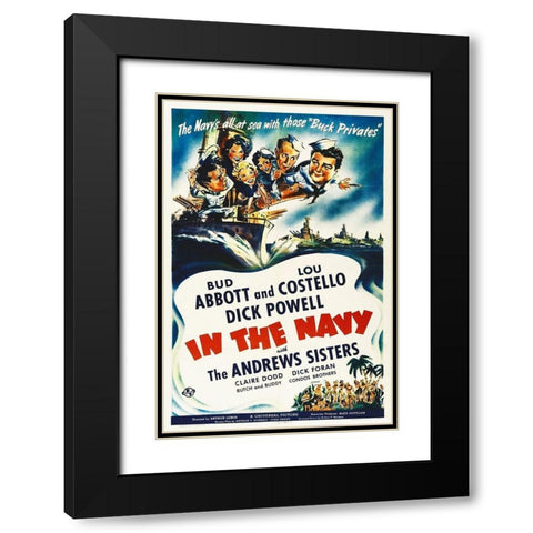 Abbott and Costello - In The Navy Black Modern Wood Framed Art Print with Double Matting by Hollywood Photo Archive
