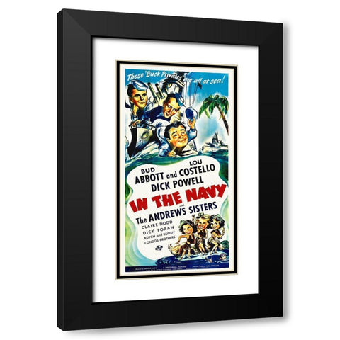 Abbott and Costello - In The Navy Black Modern Wood Framed Art Print with Double Matting by Hollywood Photo Archive