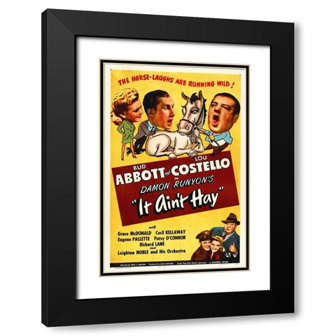 Abbott and Costello - It Aint Hay Black Modern Wood Framed Art Print with Double Matting by Hollywood Photo Archive