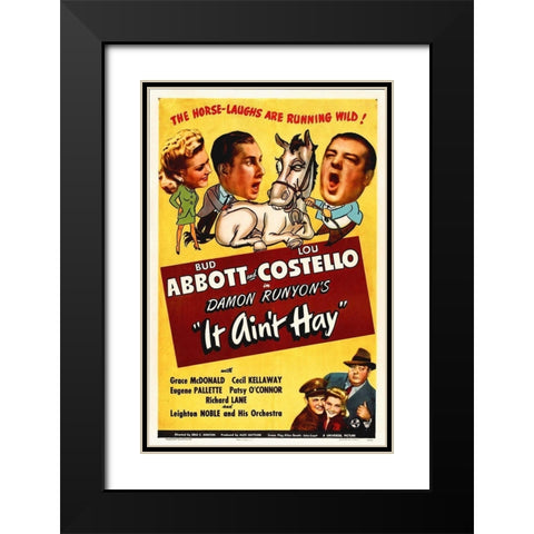 Abbott and Costello - It Aint Hay Black Modern Wood Framed Art Print with Double Matting by Hollywood Photo Archive