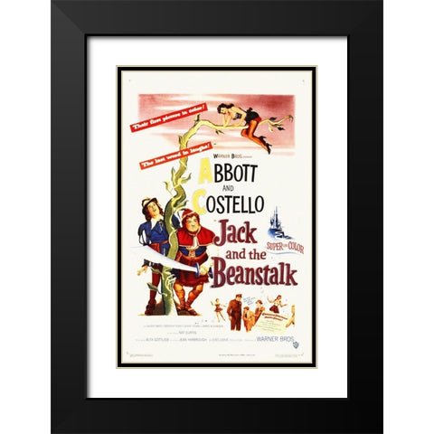 Abbott and Costello - Jack And The Beanstalk Black Modern Wood Framed Art Print with Double Matting by Hollywood Photo Archive