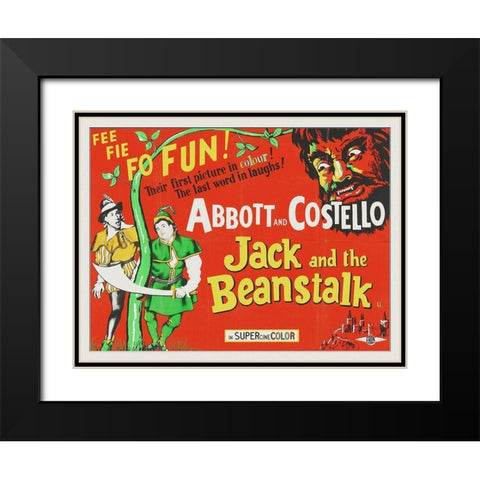 Abbott and Costello - Jack And The Beanstalk Black Modern Wood Framed Art Print with Double Matting by Hollywood Photo Archive