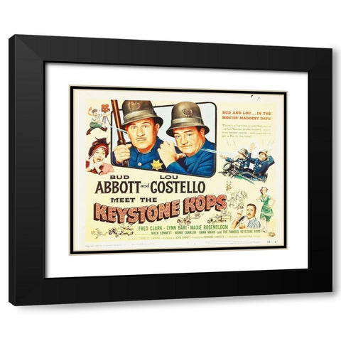 Abbott and Costello - Keystone Kops Black Modern Wood Framed Art Print with Double Matting by Hollywood Photo Archive