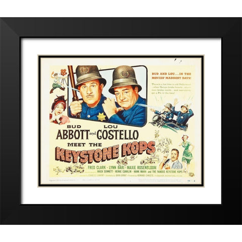 Abbott and Costello - Keystone Kops Black Modern Wood Framed Art Print with Double Matting by Hollywood Photo Archive