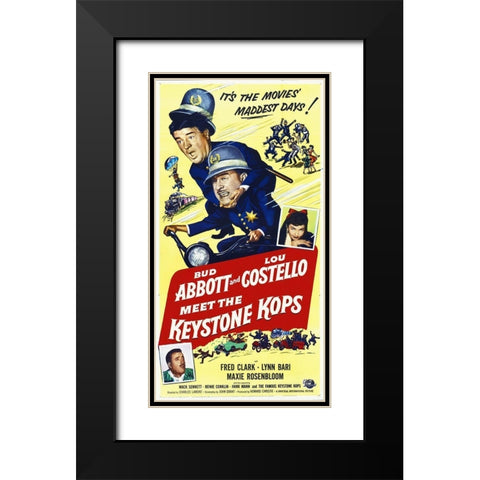 Abbott and Costello - Keystone Kops Black Modern Wood Framed Art Print with Double Matting by Hollywood Photo Archive