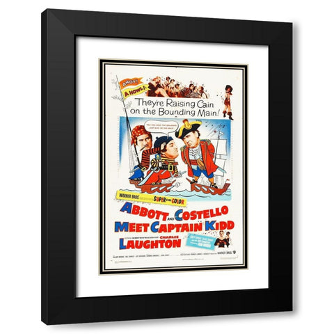Abbott and Costello - Meet Captain Kidd Black Modern Wood Framed Art Print with Double Matting by Hollywood Photo Archive