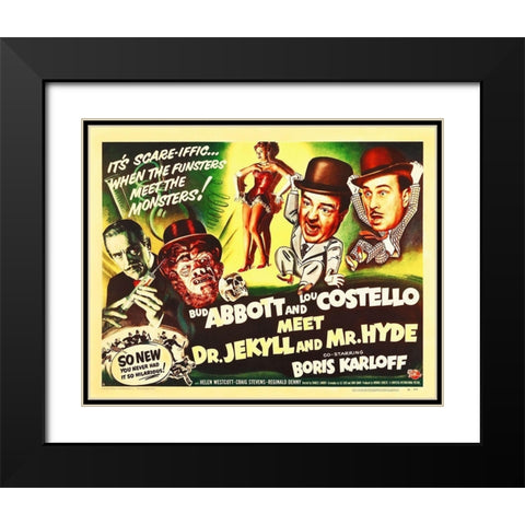 Abbott and Costello - Meet Dr Jekyll And Mr. Hyde Black Modern Wood Framed Art Print with Double Matting by Hollywood Photo Archive