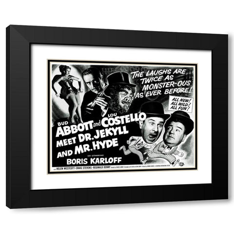 Abbott and Costello - Meet Dr. Jekyll And Mr. Hyde Black Modern Wood Framed Art Print with Double Matting by Hollywood Photo Archive