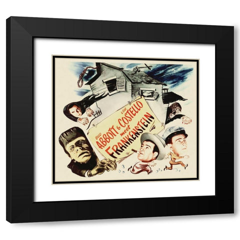 Abbott and Costello - Meet Frankenstein Black Modern Wood Framed Art Print with Double Matting by Hollywood Photo Archive