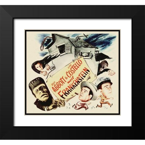 Abbott and Costello - Meet Frankenstein Black Modern Wood Framed Art Print with Double Matting by Hollywood Photo Archive
