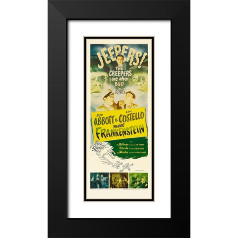 Abbott and Costello - Meet Frankenstein Black Modern Wood Framed Art Print with Double Matting by Hollywood Photo Archive