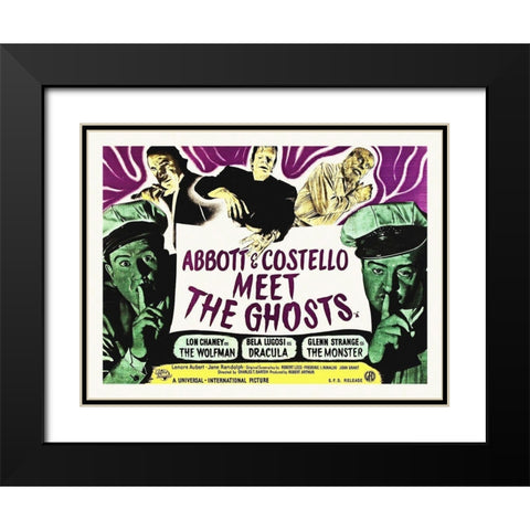 Abbott and Costello - Meet The Ghosts Black Modern Wood Framed Art Print with Double Matting by Hollywood Photo Archive
