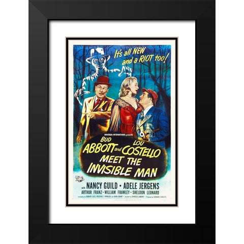 Abbott and Costello - Meet The Invisible Man Black Modern Wood Framed Art Print with Double Matting by Hollywood Photo Archive