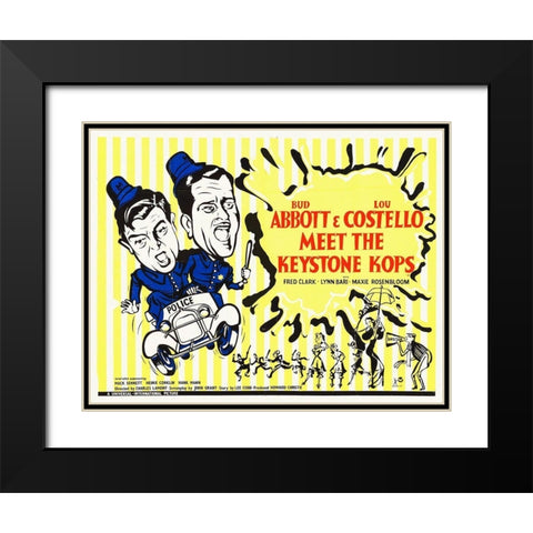 Abbott and Costello - Meet The Keystone Kops Black Modern Wood Framed Art Print with Double Matting by Hollywood Photo Archive
