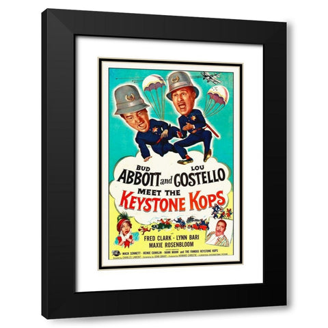 Abbott and Costello - Meet The Keystone Kops Black Modern Wood Framed Art Print with Double Matting by Hollywood Photo Archive