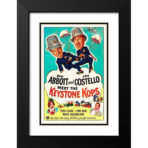 Abbott and Costello - Meet The Keystone Kops Black Modern Wood Framed Art Print with Double Matting by Hollywood Photo Archive