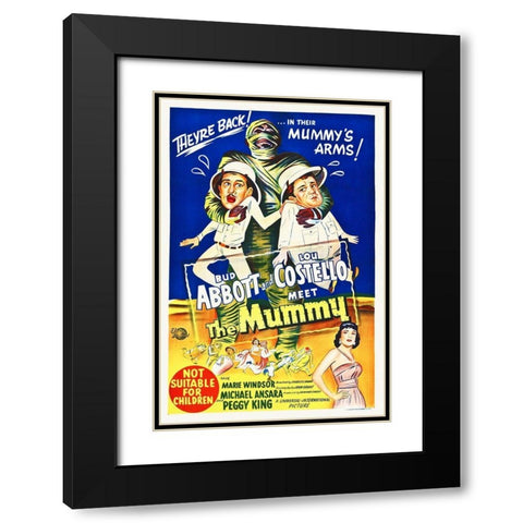 Abbott and Costello - Meet The Mummy Black Modern Wood Framed Art Print with Double Matting by Hollywood Photo Archive