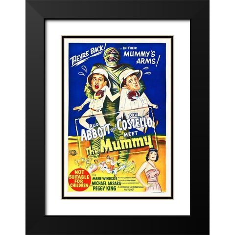 Abbott and Costello - Meet The Mummy Black Modern Wood Framed Art Print with Double Matting by Hollywood Photo Archive