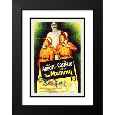 Abbott and Costello - Meet The Mummy Black Modern Wood Framed Art Print with Double Matting by Hollywood Photo Archive