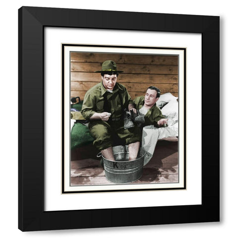 Abbott and Costello - Promotional Still Buck Privates Black Modern Wood Framed Art Print with Double Matting by Hollywood Photo Archive