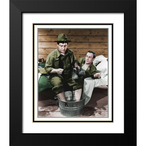 Abbott and Costello - Promotional Still Buck Privates Black Modern Wood Framed Art Print with Double Matting by Hollywood Photo Archive
