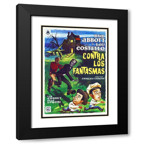Abbott and Costello - Spanish - Meet The Ghosts Black Modern Wood Framed Art Print with Double Matting by Hollywood Photo Archive