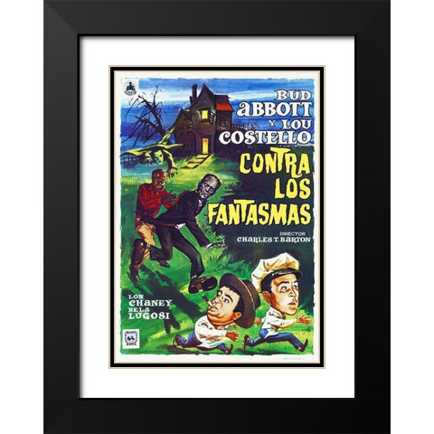 Abbott and Costello - Spanish - Meet The Ghosts Black Modern Wood Framed Art Print with Double Matting by Hollywood Photo Archive