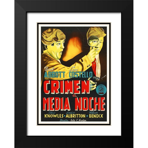 Abbott and Costello - Spanish - Who Done It Black Modern Wood Framed Art Print with Double Matting by Hollywood Photo Archive