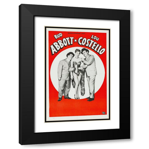 Abbott and Costello - Stock Poster Black Modern Wood Framed Art Print with Double Matting by Hollywood Photo Archive