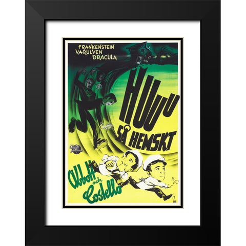 Abbott and Costello - Swedish - Meet Frankenstein Black Modern Wood Framed Art Print with Double Matting by Hollywood Photo Archive
