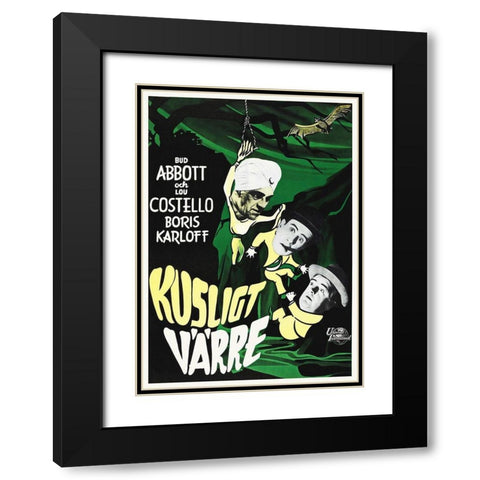Abbott and Costello - Swedish - Meet The Killer Black Modern Wood Framed Art Print with Double Matting by Hollywood Photo Archive