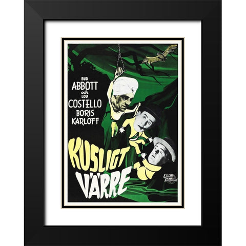 Abbott and Costello - Swedish - Meet The Killer Black Modern Wood Framed Art Print with Double Matting by Hollywood Photo Archive