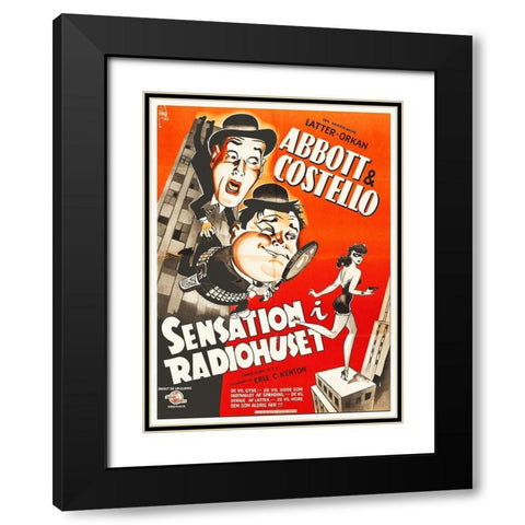 Abbott and Costello - Swedish - Who Done It Black Modern Wood Framed Art Print with Double Matting by Hollywood Photo Archive