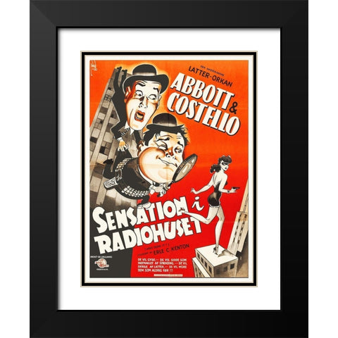 Abbott and Costello - Swedish - Who Done It Black Modern Wood Framed Art Print with Double Matting by Hollywood Photo Archive