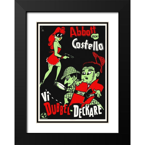 Abbott and Costello - Swedish - Who Done It Black Modern Wood Framed Art Print with Double Matting by Hollywood Photo Archive