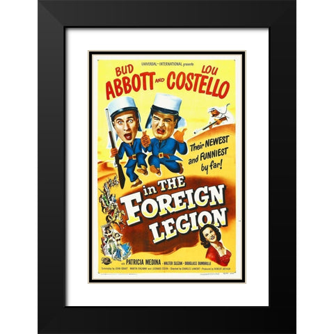 Abbott and Costello - The Foreign Legion Black Modern Wood Framed Art Print with Double Matting by Hollywood Photo Archive